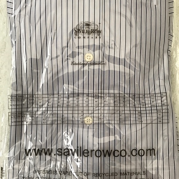 NWT. Savile Row Co. blue and grey stripped shirt - Picture 4 of 4